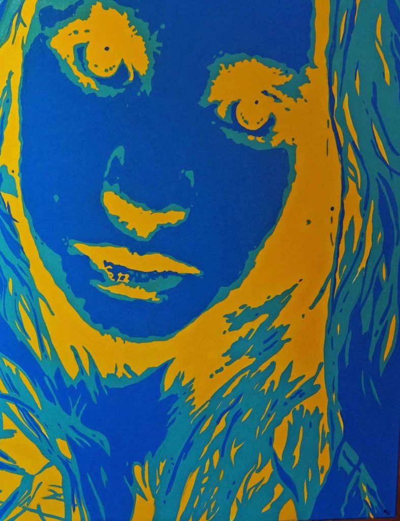 Marie blau, 100 x 80, Acryl auf Leinwand
