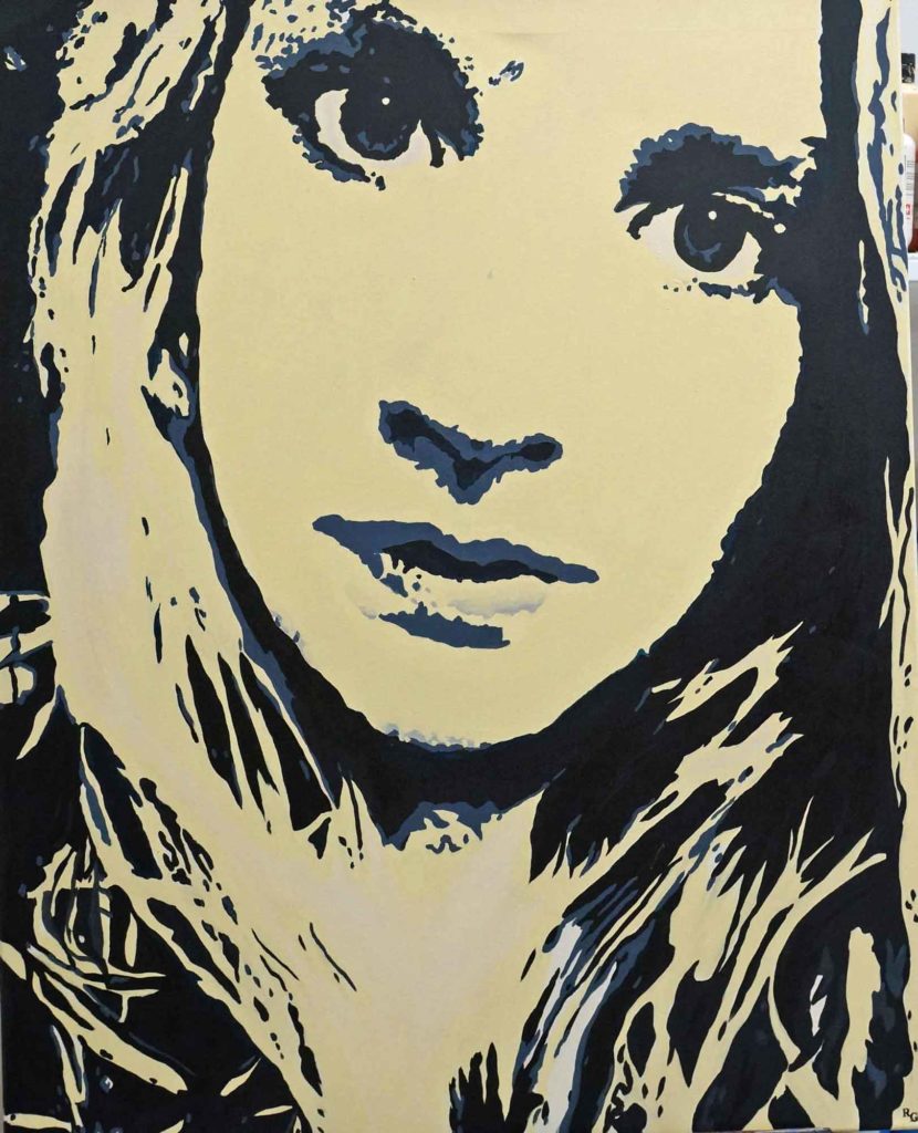 Marie sw, 100 x 80, Acryl auf Leinwand